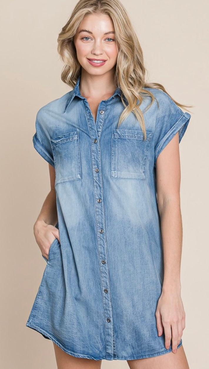 Ultimate Love of Denim Mini Shirt Dress ...